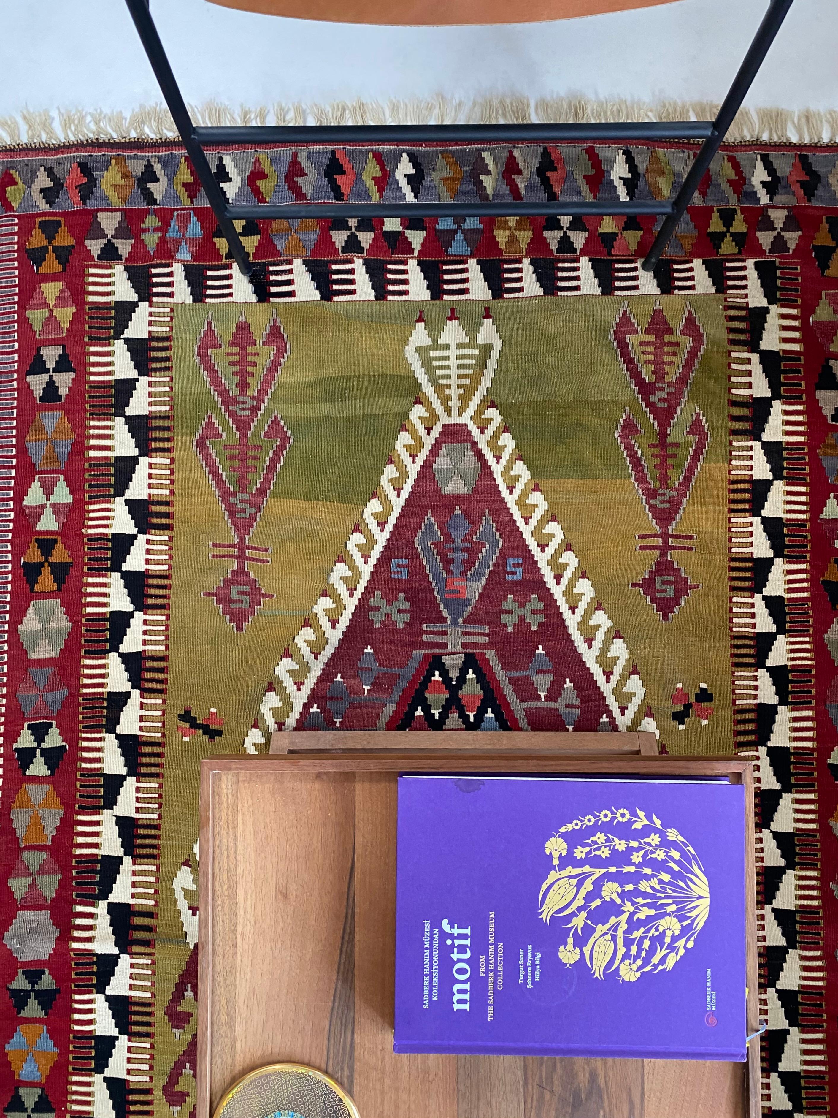 Handwoven Antique Obruk Mihrab Kilim