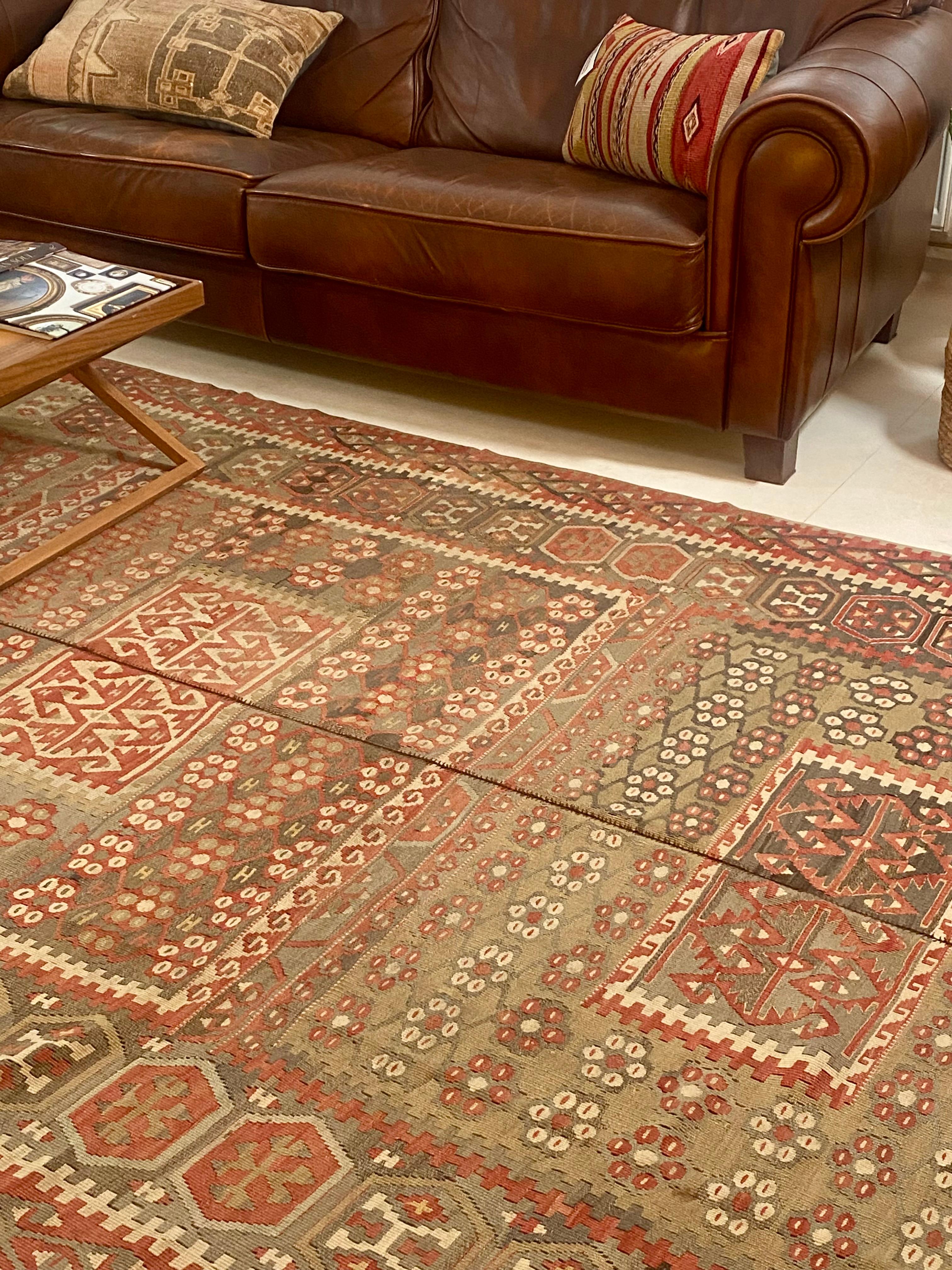 Antique Handwoven Kayseri Chest Rug