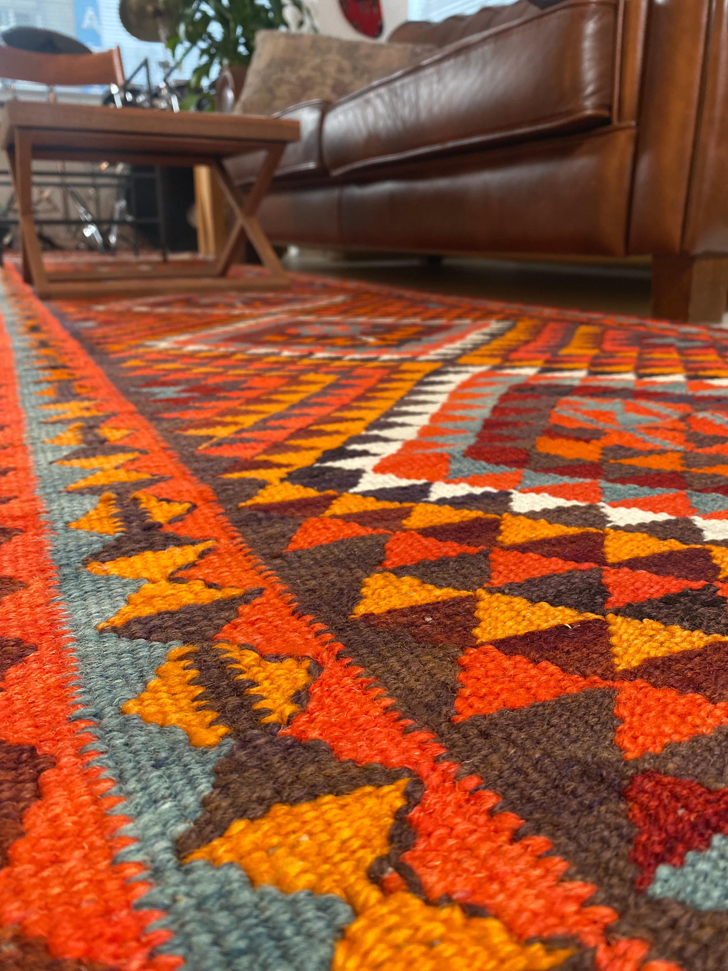 Handwoven Kars Kilim Runner