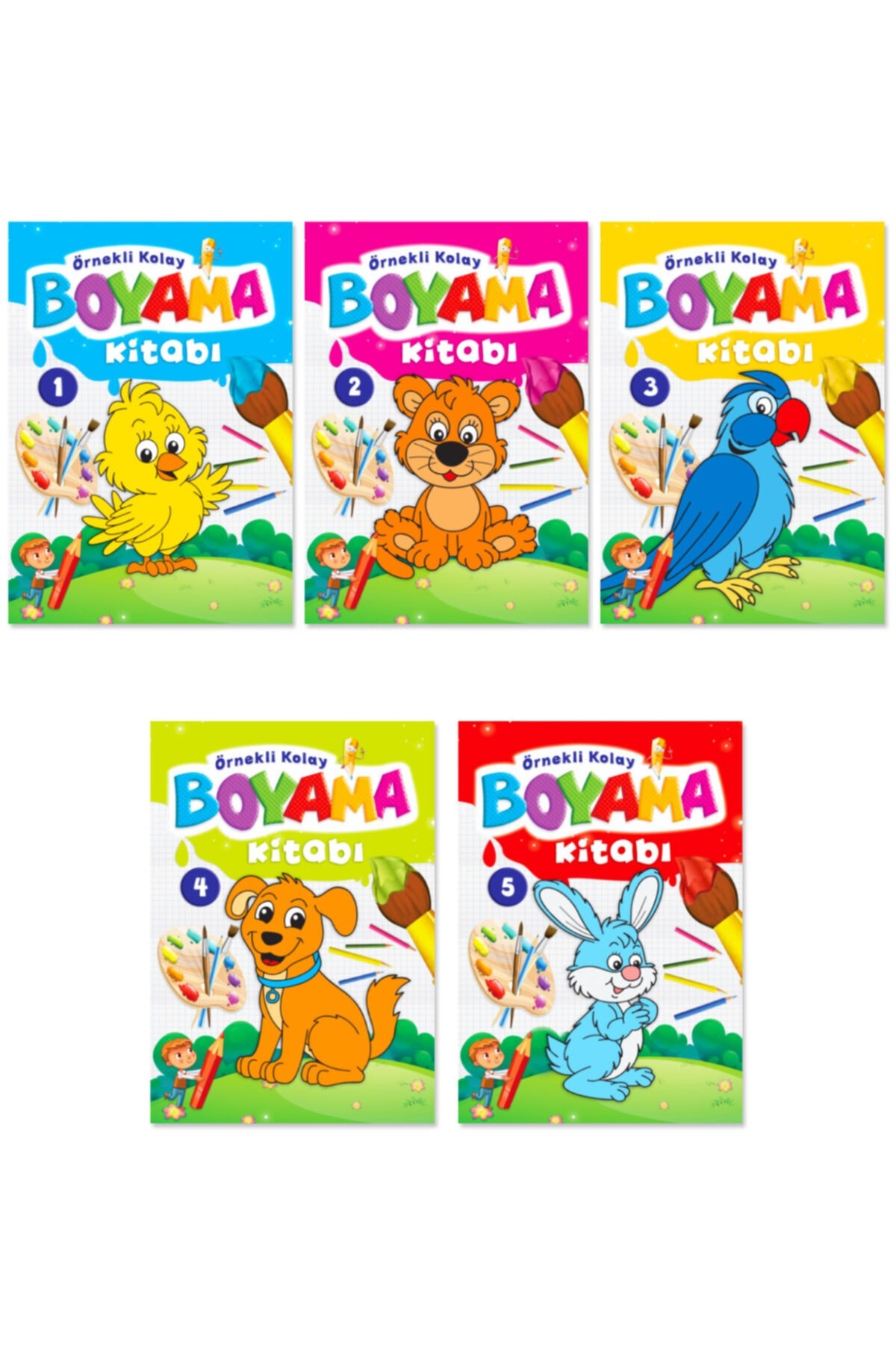 Örnekli Kolay Boyama Kitabı 5 Kitap Set-1