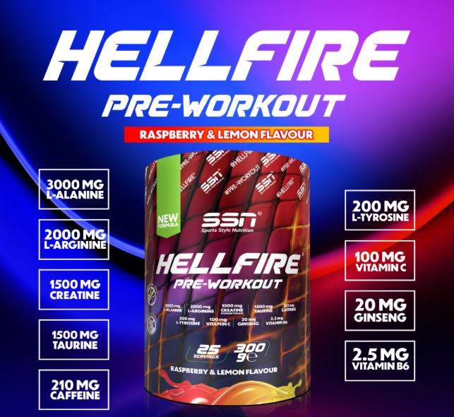 SSN Sports Style Nutrition HellFire 300 Gr (Ahududu Limon) Pre Workout