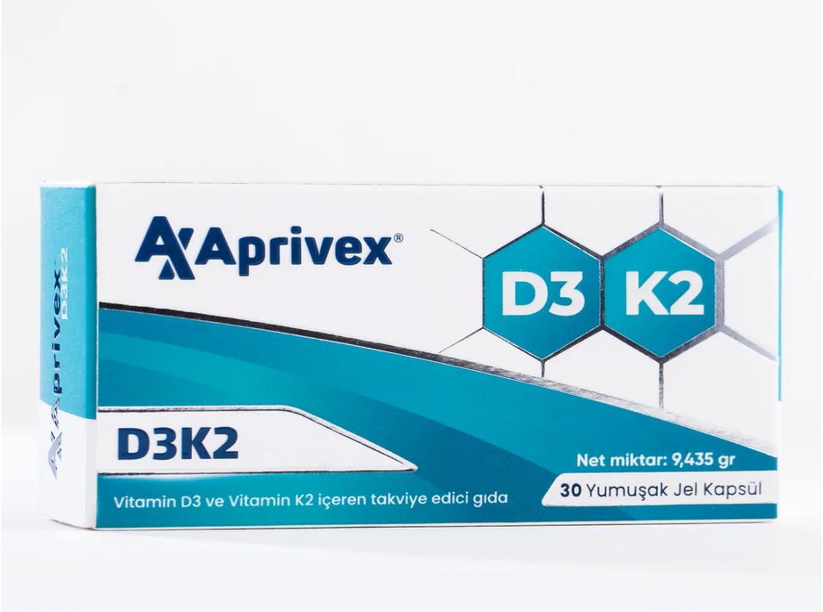 Aprivex D3 - K2 30 Yumuşak Kapsül
