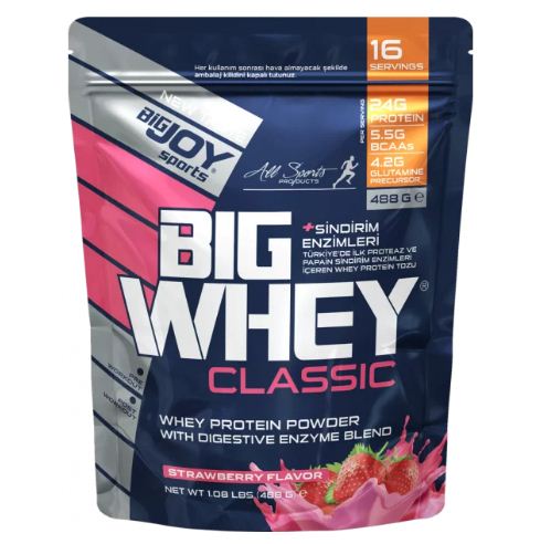 Bigjoy Sports Doypack BIGWHEY Whey Protein Çilek 488g 16 Servis