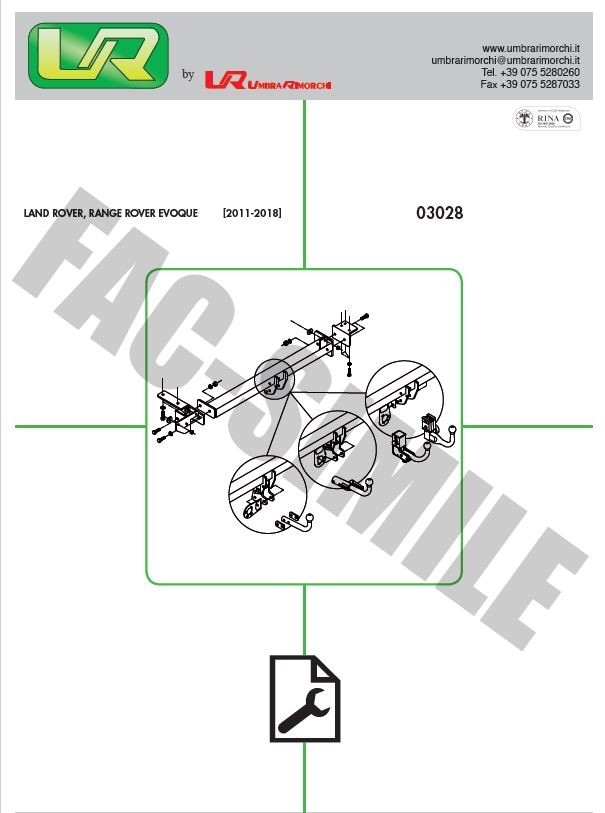 03028VM LAND ROVER, RANGE ROVER EVOQUE [2011-2018] UYUMLU GİZLİ SÖKÜLEBİLİR CEKİ DEMİRİ