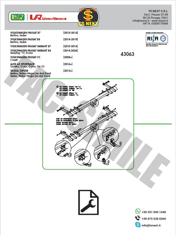 43063 VOLKSWAGEN PASSAT B7 [2010-2014]/VOLKSWAGEN PASSAT B8 [2014-2019]/VOLKSWAGEN PASSAT VARIANT B7 [2010-2014]/VOLKSWAGEN PASSAT VARIANT B8 [2014-2024]/VOLKSWAGEN PASSAT CC [2008+]/AUDI A3 SPORTBACK [2016+]/SKODA SUPERB [2015+] UYUMLU CEKİ DEMİRİ