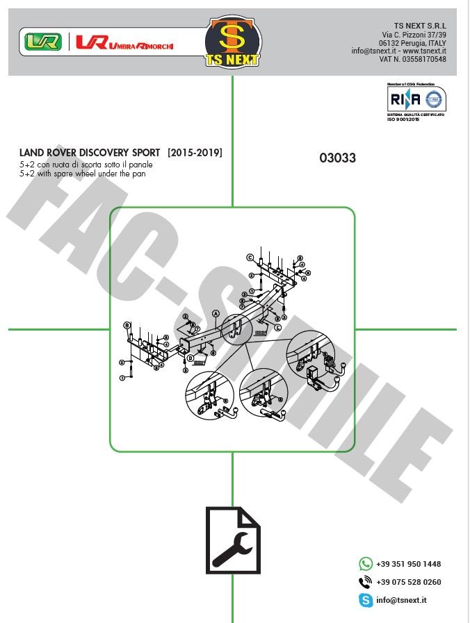 03033 LAND ROVER DİSCOVERY SPORT 2015-2019 UYUMLU CEKİ DEMİRİ
