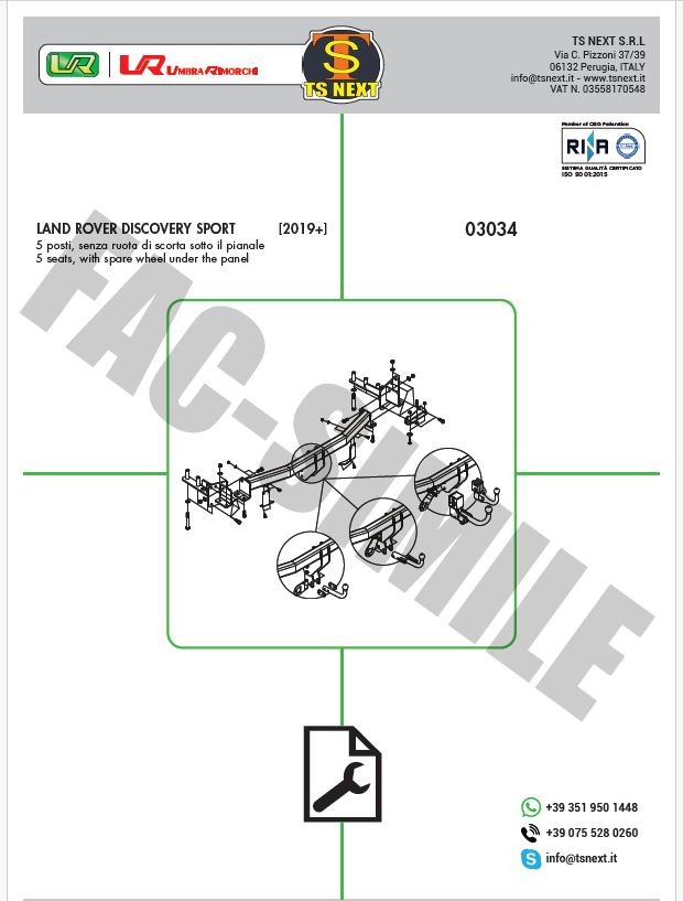 03034 LAND ROVER DISCOVERY SPORT [2019+] UYUMLU CEKİ DEMİRİ