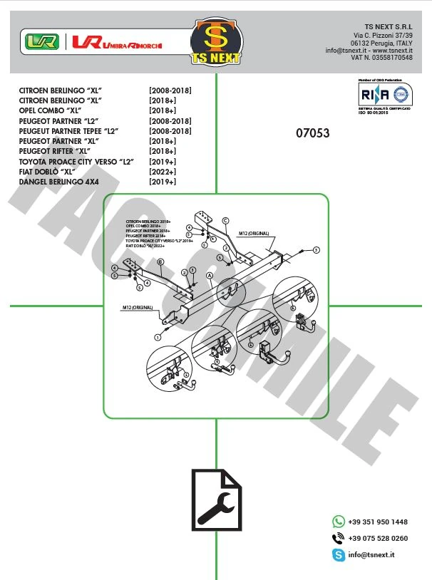 07053CITROEN BERLINGO[2008-2018]CITROEN BERLINGO[2018+]/OPEL COMBO[2018 ...