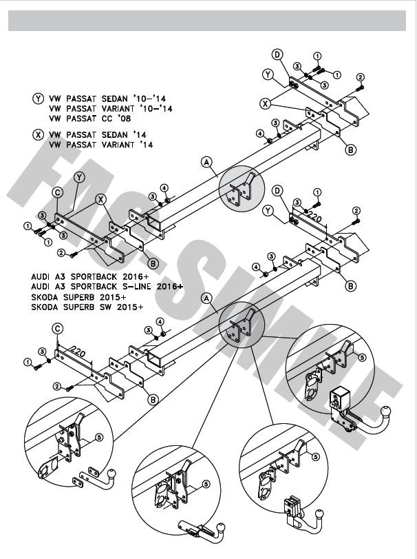 43063 VOLKSWAGEN PASSAT B7 [2010-2014]/VOLKSWAGEN PASSAT B8 [2014-2019]/VOLKSWAGEN PASSAT VARIANT B7 [2010-2014]/VOLKSWAGEN PASSAT VARIANT B8 [2014-2024]/VOLKSWAGEN PASSAT CC [2008+]/AUDI A3 SPORTBACK [2016+]/SKODA SUPERB [2015+] UYUMLU CEKİ DEMİRİ