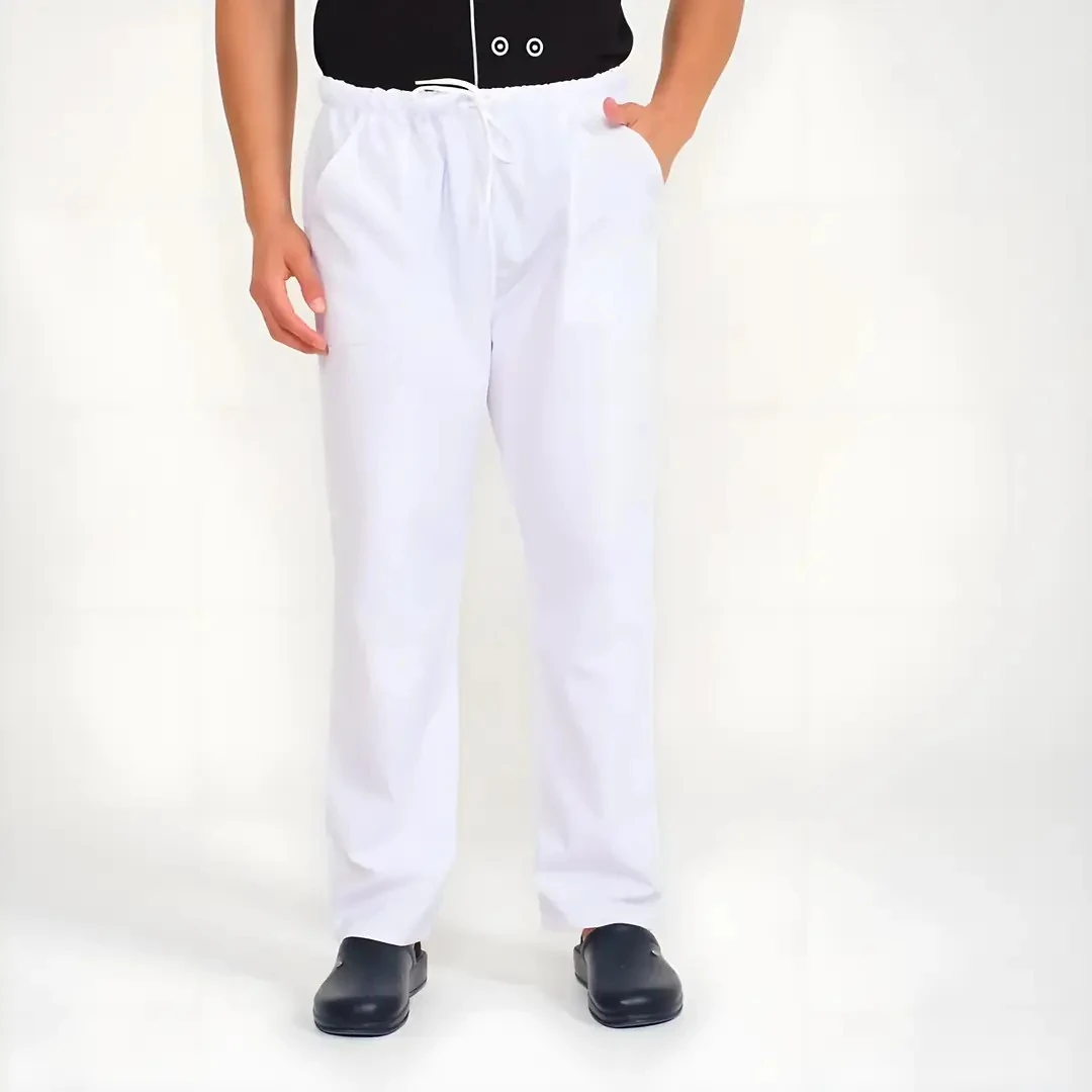 Aşçı Pantolon Beli Lastikli - Beyaz