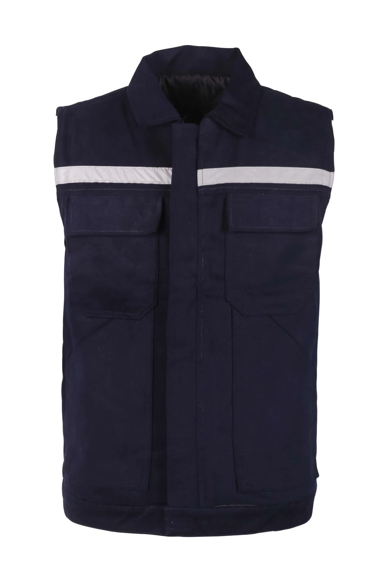 7/7 Gabardin Kapitoneli Yelek Gri- Lacivert