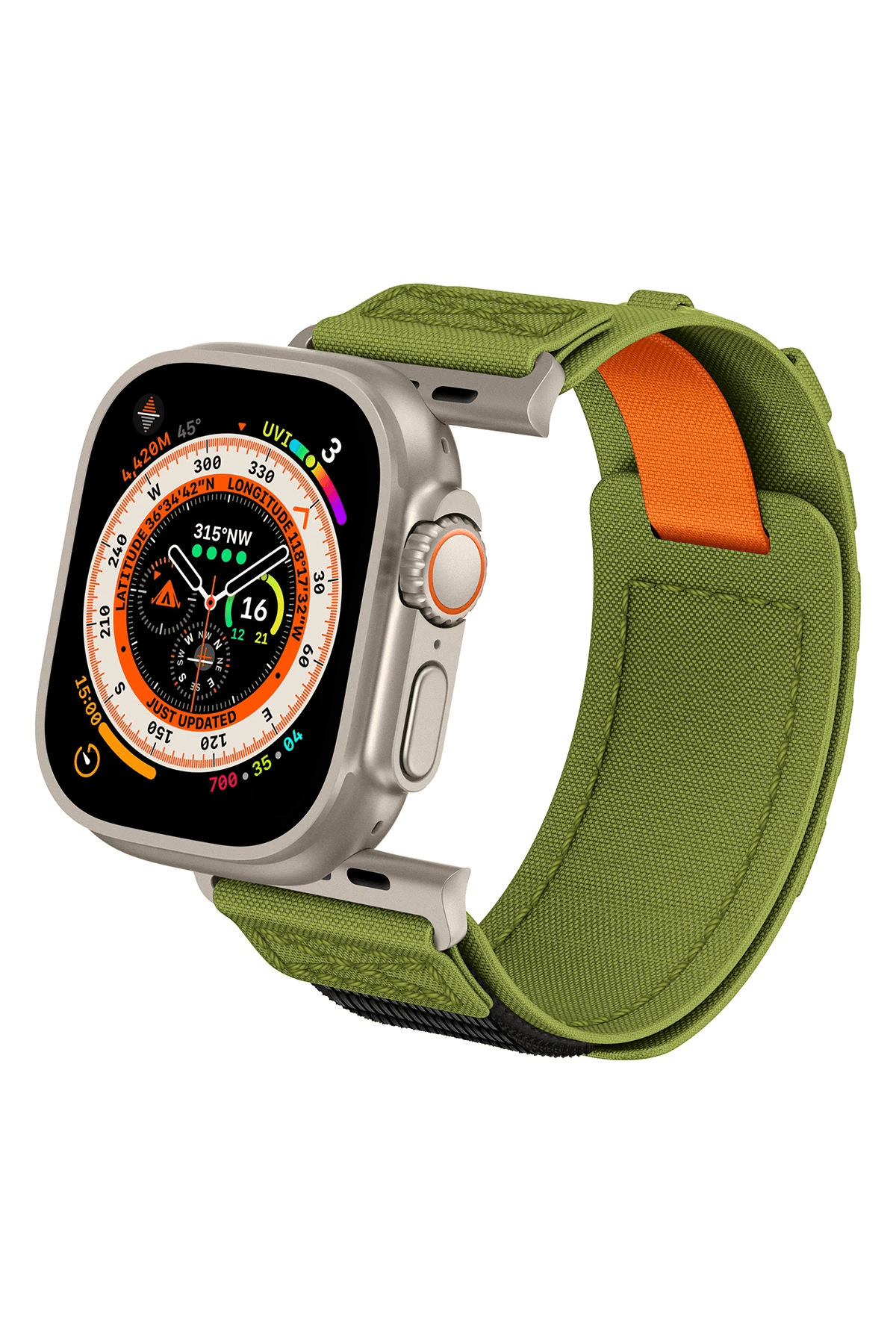 Apple Watch Premium Hasır Kordon Metal Tokalı Kutulu - Yeşil