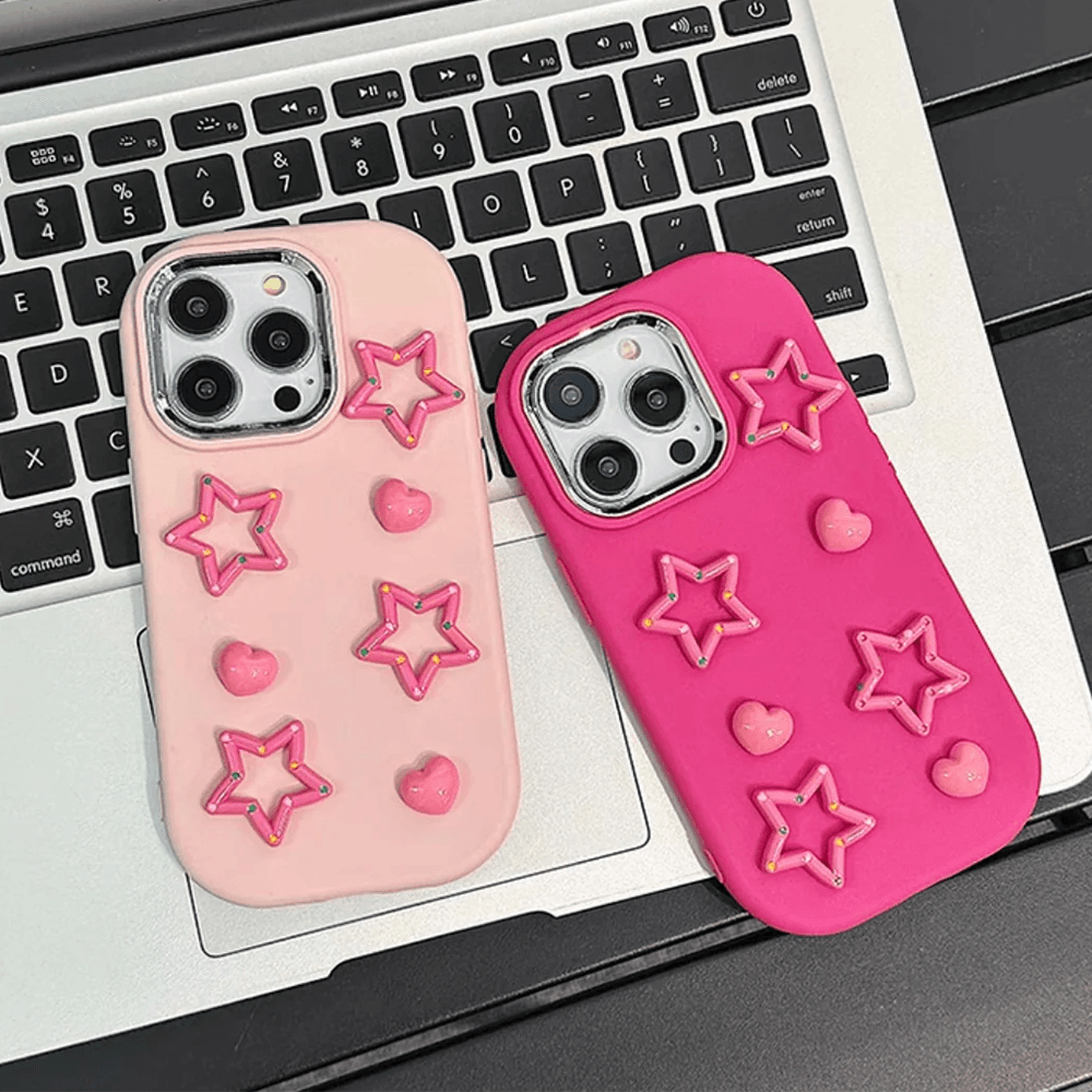 Pink Stars 3d Kılıf