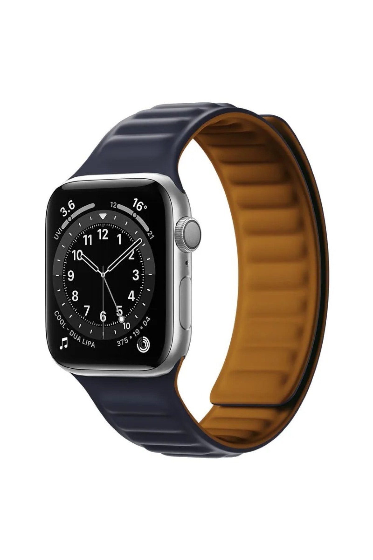 Apple Watch Tüm Modeller Uyumlu Mıknatıslı Kabartmalı Premium Kordon - FÜME