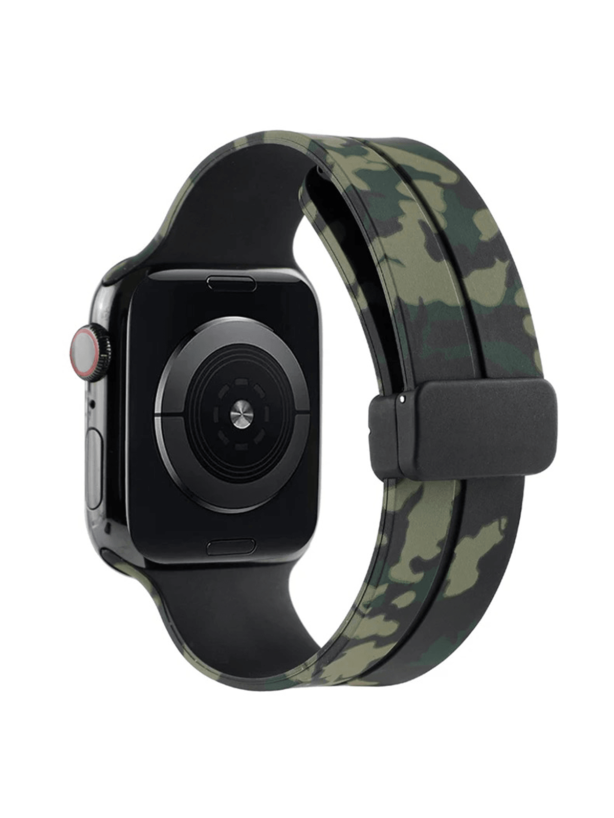 Apple Watch Tüm Modeller İle Uyumlu Kamuflaj Desen Ayarlanabilir Premium Kordon - YEŞİL