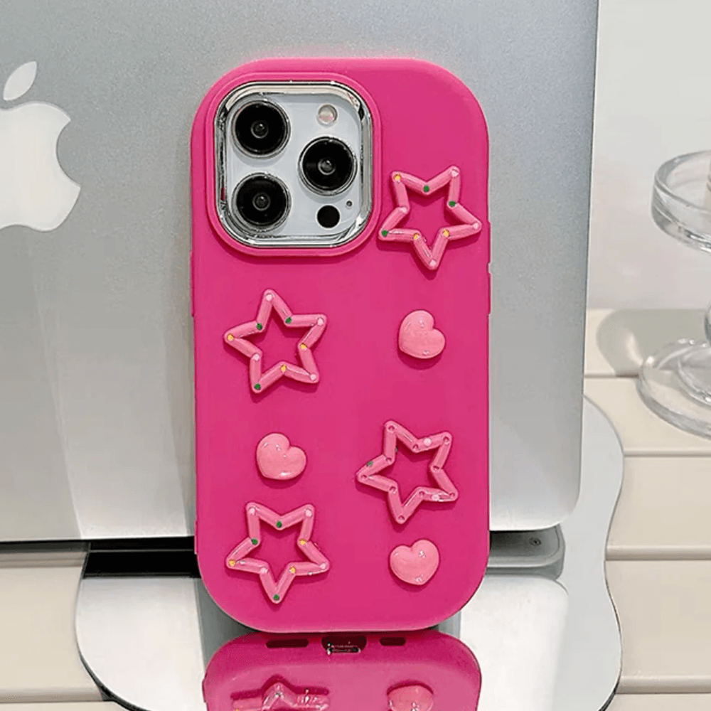 Pink Stars 3d Kılıf