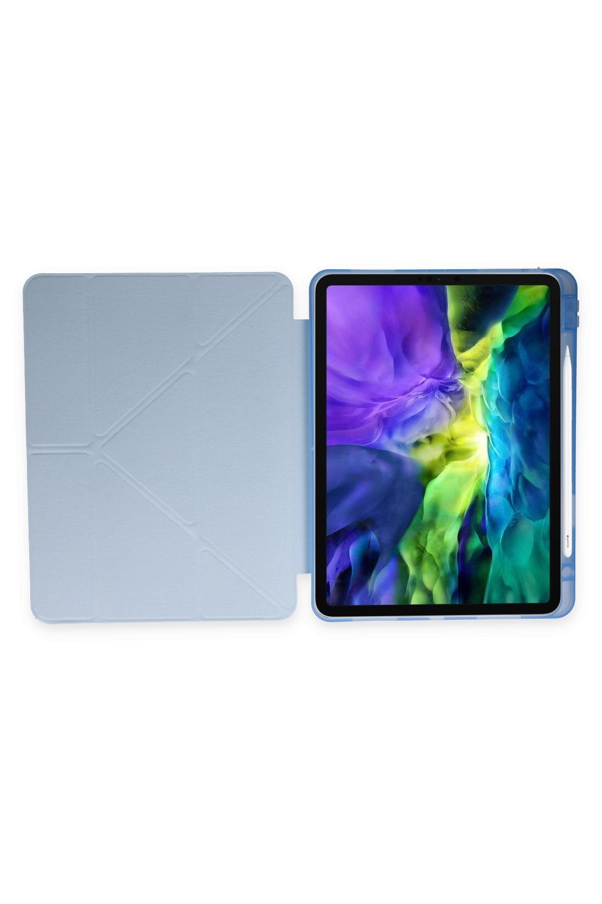 Apple Ipad Kılıf Kalemlikli Koruyucu Tablet Kılıfı - Mavi
