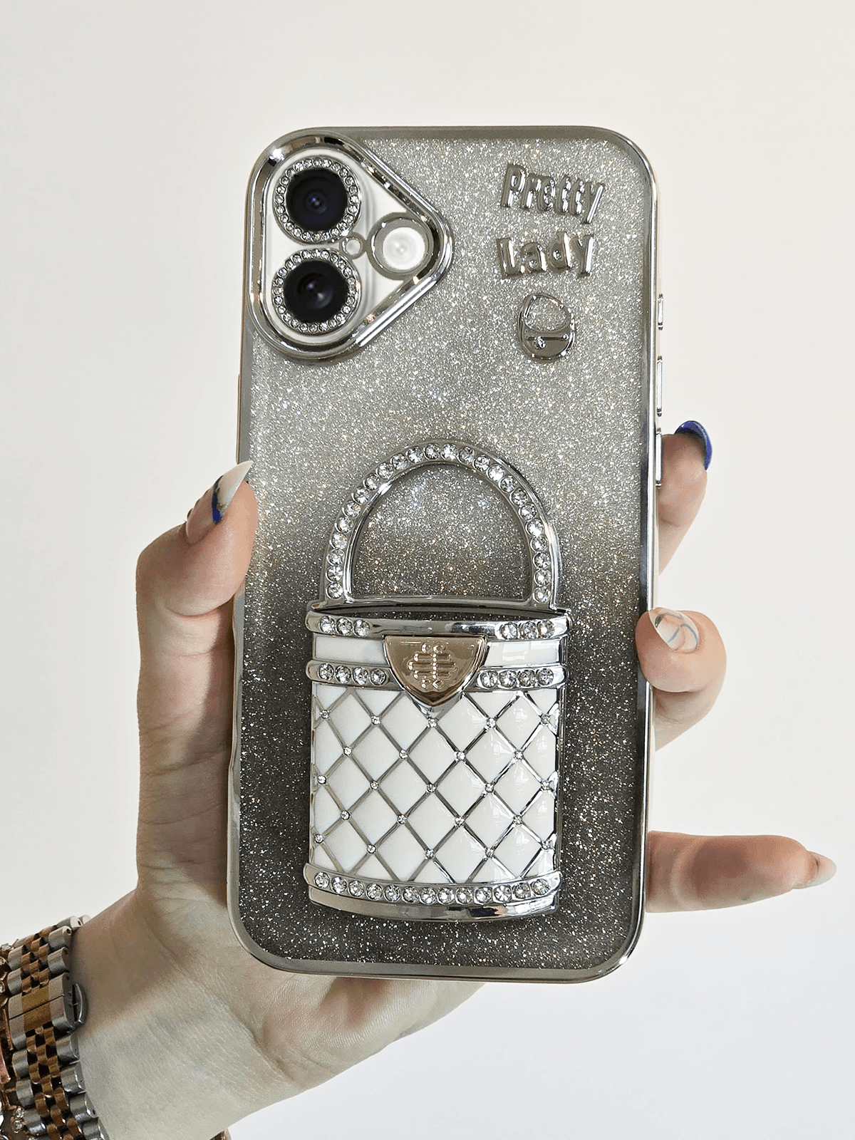 Ghost Case-Tam Kamera Korumalı Açılabilir Aynalı Premium Parlak Telefon Kılıfı