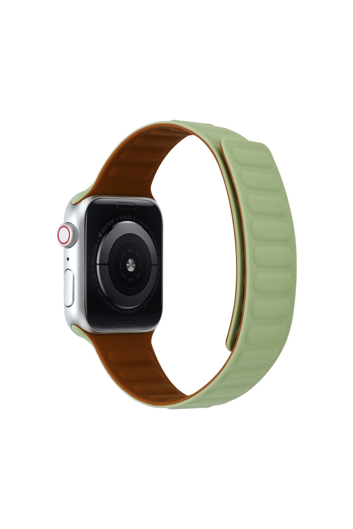 Apple Watch Tüm Modeller Uyumlu Mıknatıslı Kabartmalı Premium Kordon - YEŞİL