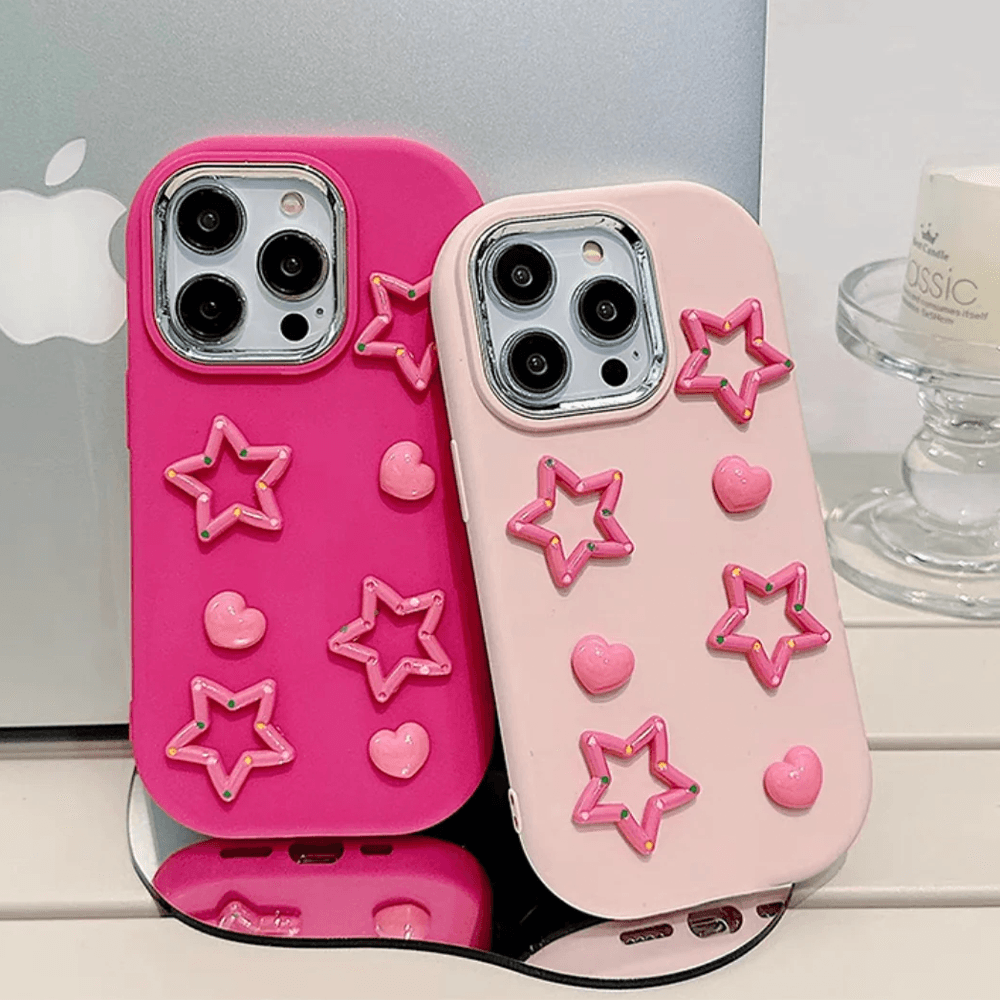 Pink Stars 3d Kılıf