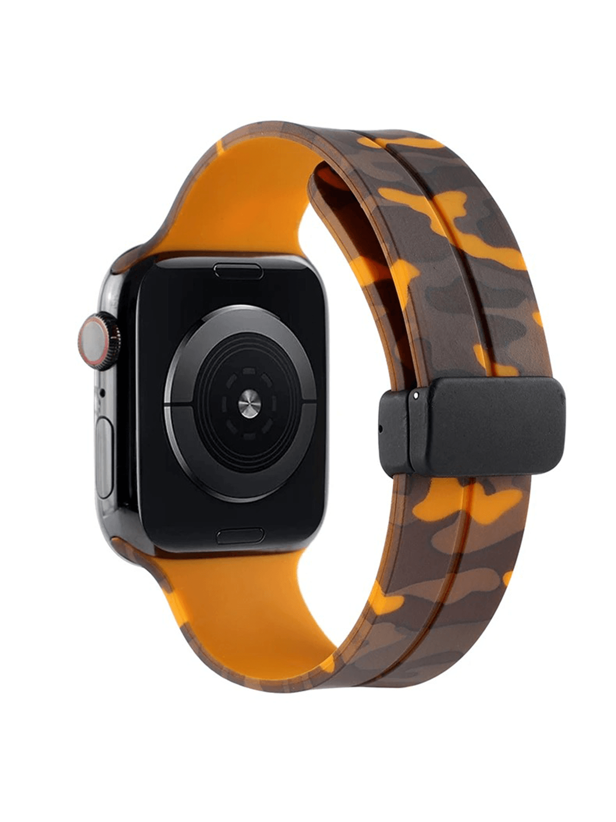 Apple Watch Tüm Modeller İle Uyumlu Kamuflaj Desen Ayarlanabilir Premium Kordon - SARI