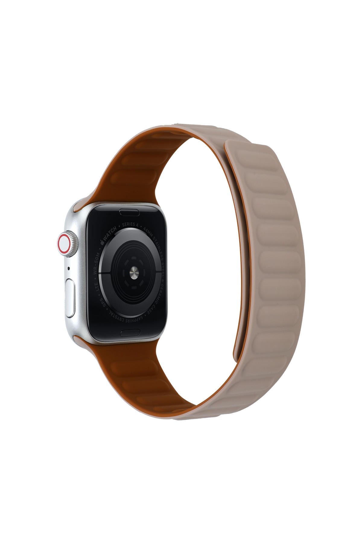 Apple Watch Tüm Modeller Uyumlu Mıknatıslı Kabartmalı Premium Kordon - KREM