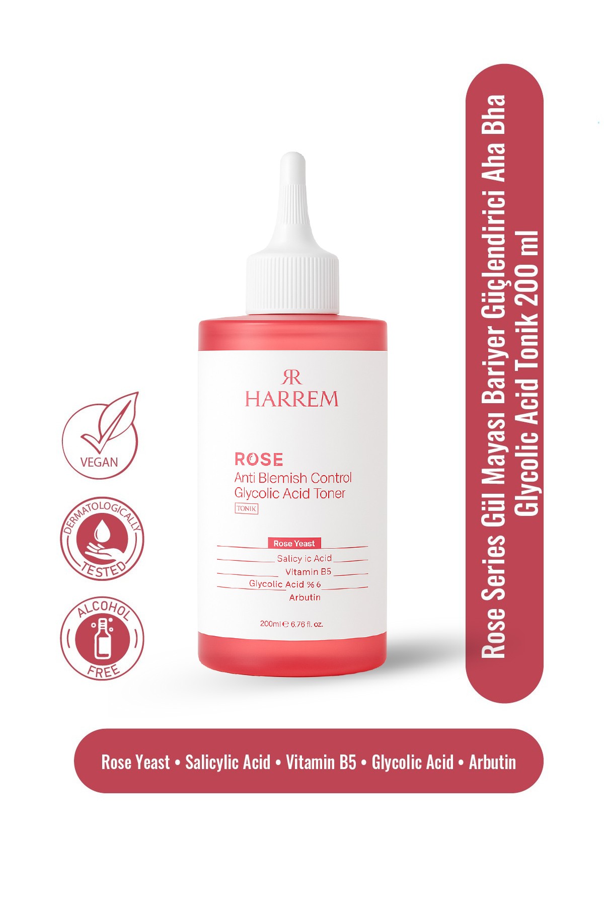 Rose Series Gül Mayası Bariyer Güçlendirici Aha Bha Glycolic Acid Tonik 200 ML