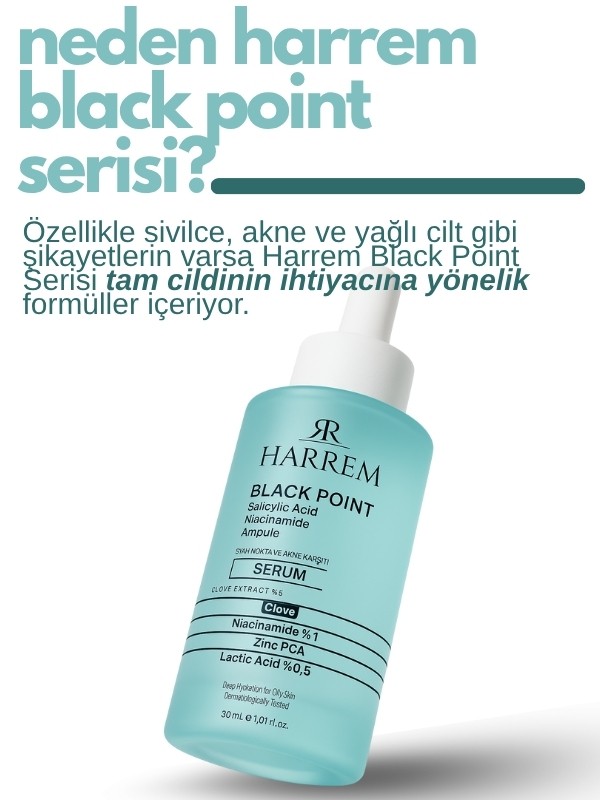 Akneli&Yağlı Cilt Tipleri İçin Niacinamide İçeren Cilt Bakım Serumu 30 ML Black P.int