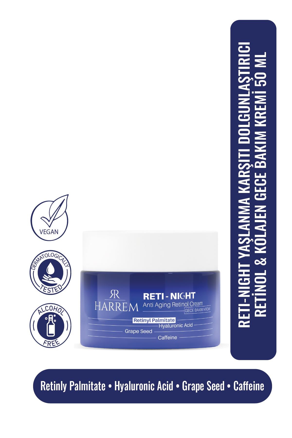 Retinol & Kolajen Krem Yaşlanma Karşıtı Dolgunlaştırıcı Reti-Night 50 Ml