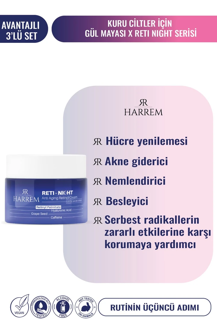 Reti-Night Serum & Reti-Night Krem & Gül Mayası Suyu Seti