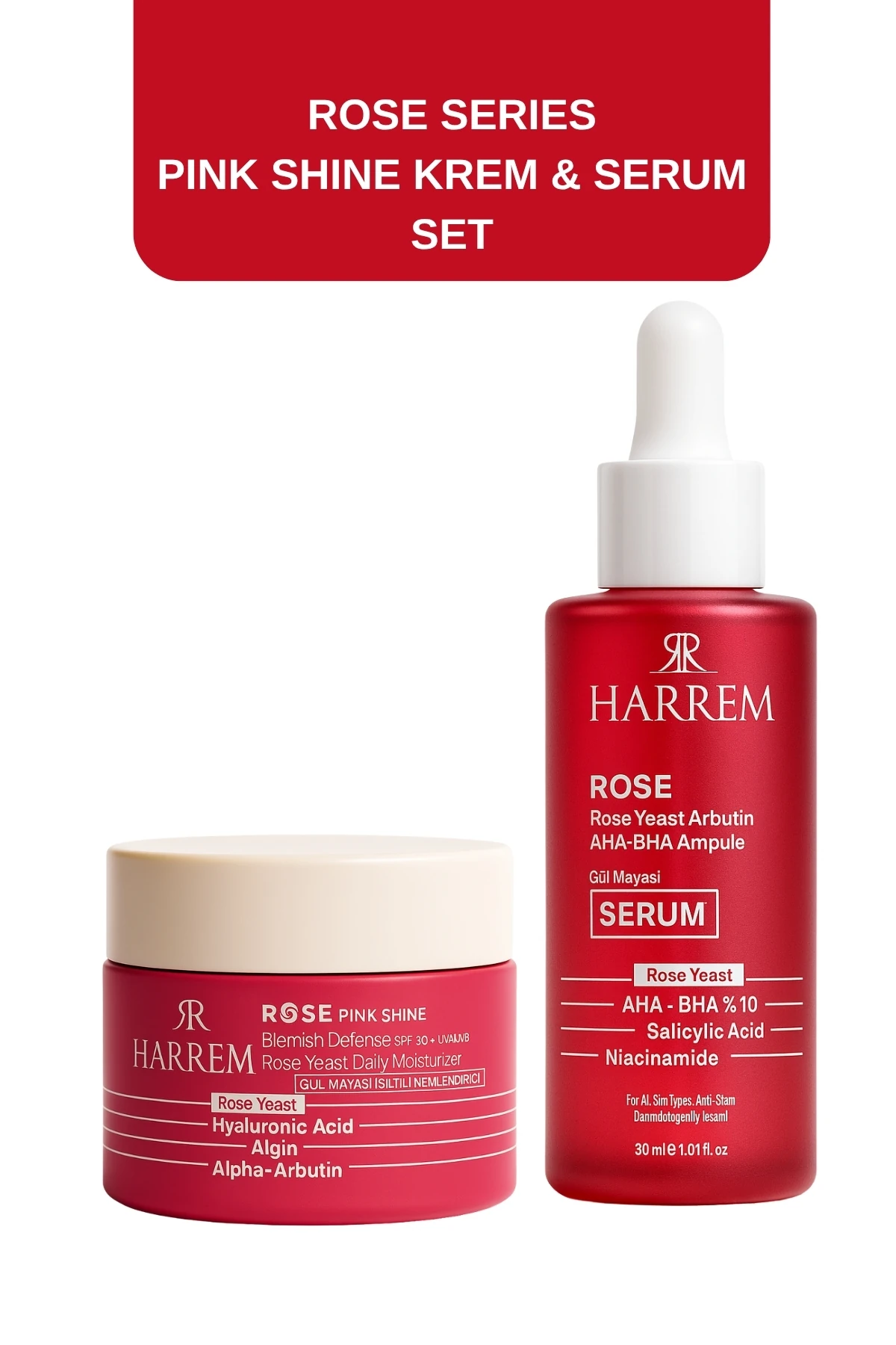 Rose Series Bakım Serumu-Rose Series Pink Shine Krem Seti