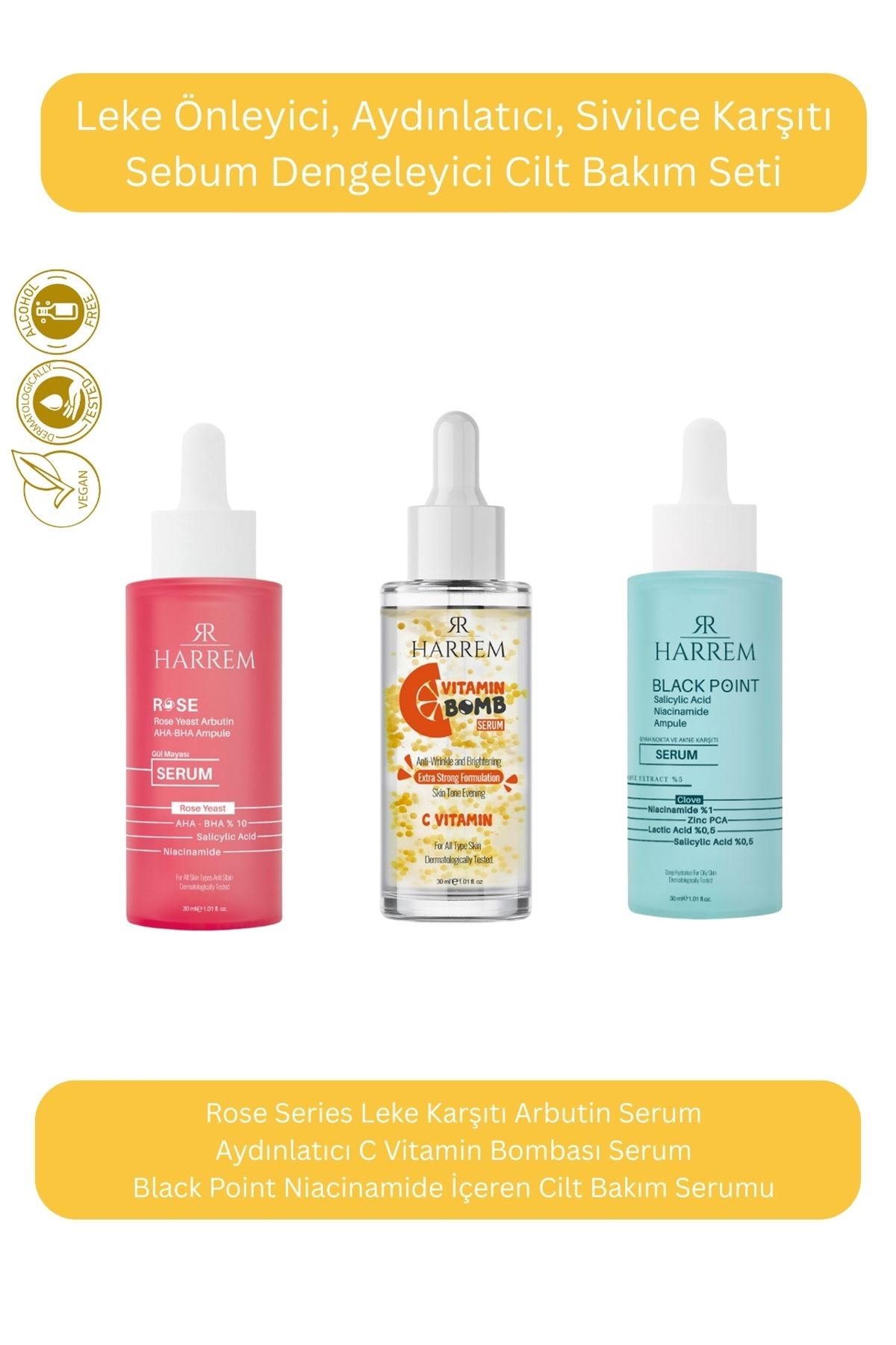 Arbutin, C Vitamini ve Niacinamide İçeren Cilt Bakım Seti
