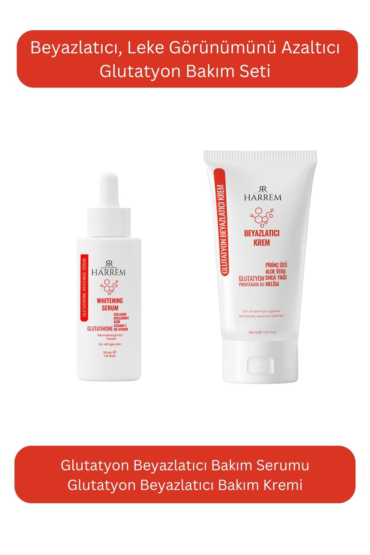 Glutatyon Beyazlatıcı Leke Karşıtı Krem & Serum Seti 50 ml