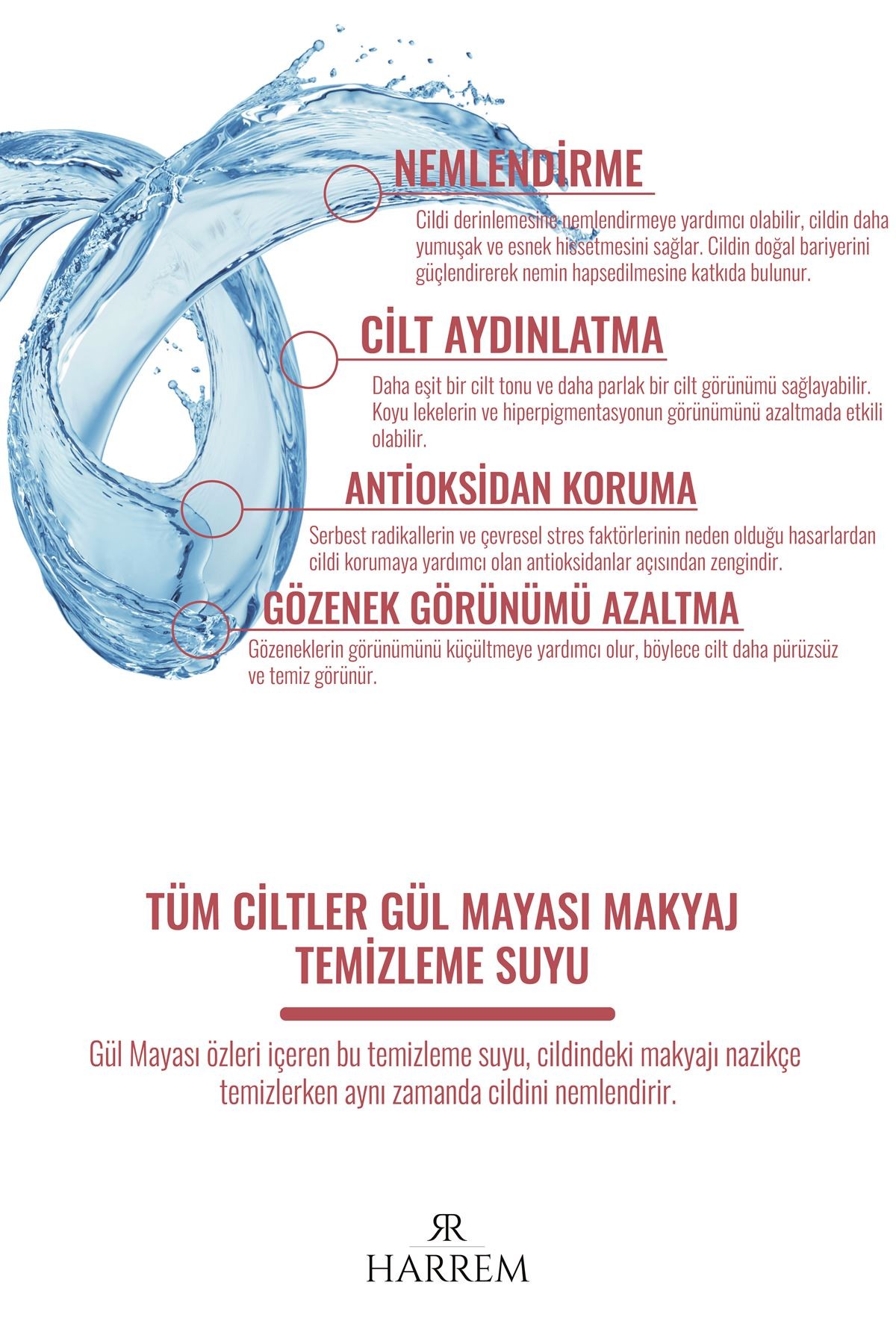 Rose Series Tüm Ciltler Gül Mayası Makyaj Temizleme Suyu 200 Ml