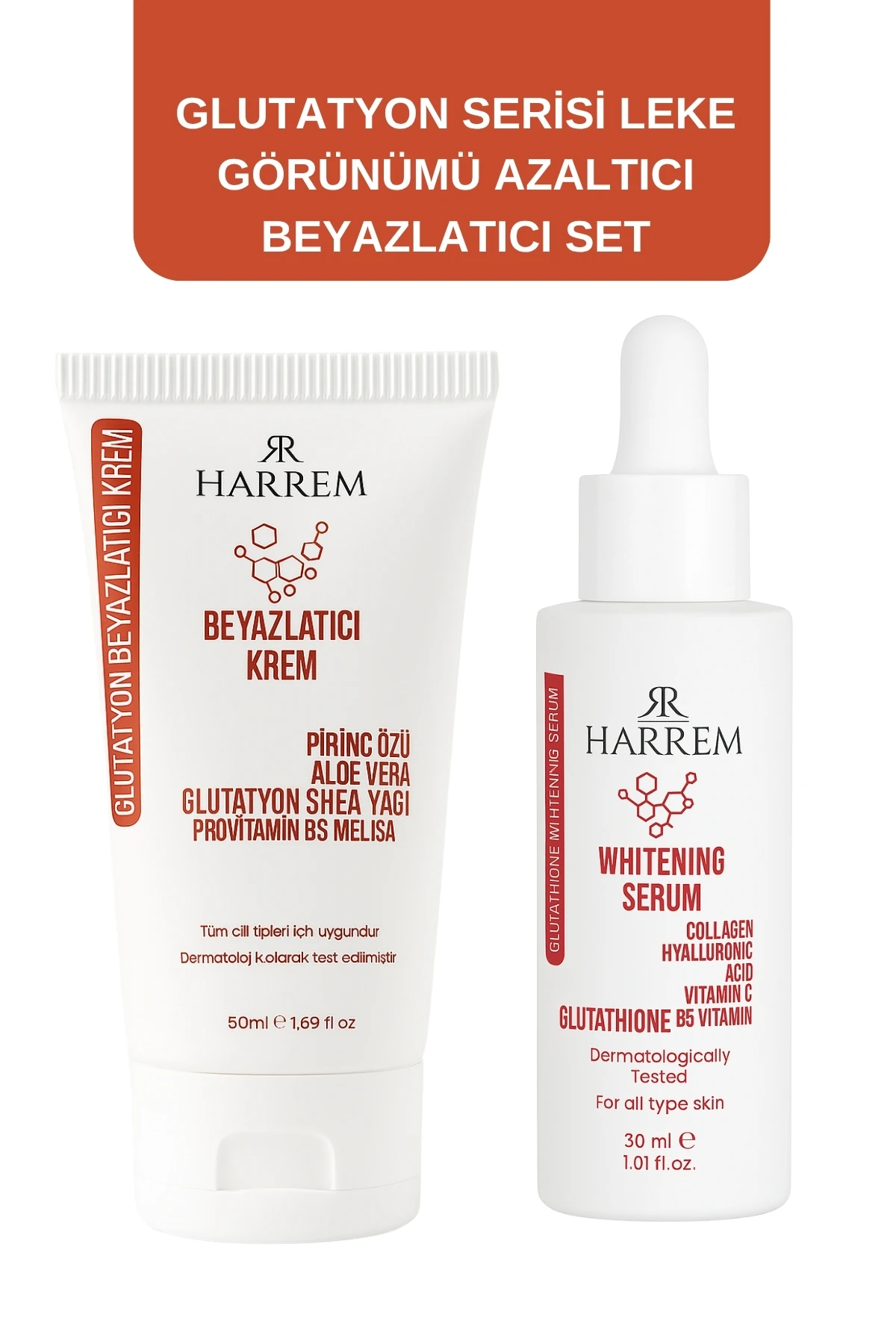 Glutatyon Beyazlatıcı Leke Karşıtı Krem & Serum Seti 50 ml