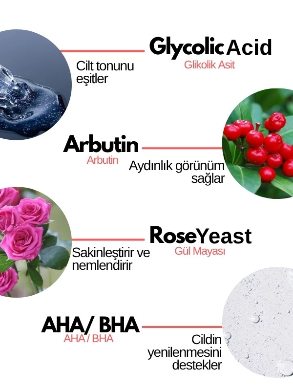 Rose Series Gül Mayası Bariyer Güçlendirici Aha Bha Glycolic Acid Tonik 200 ML