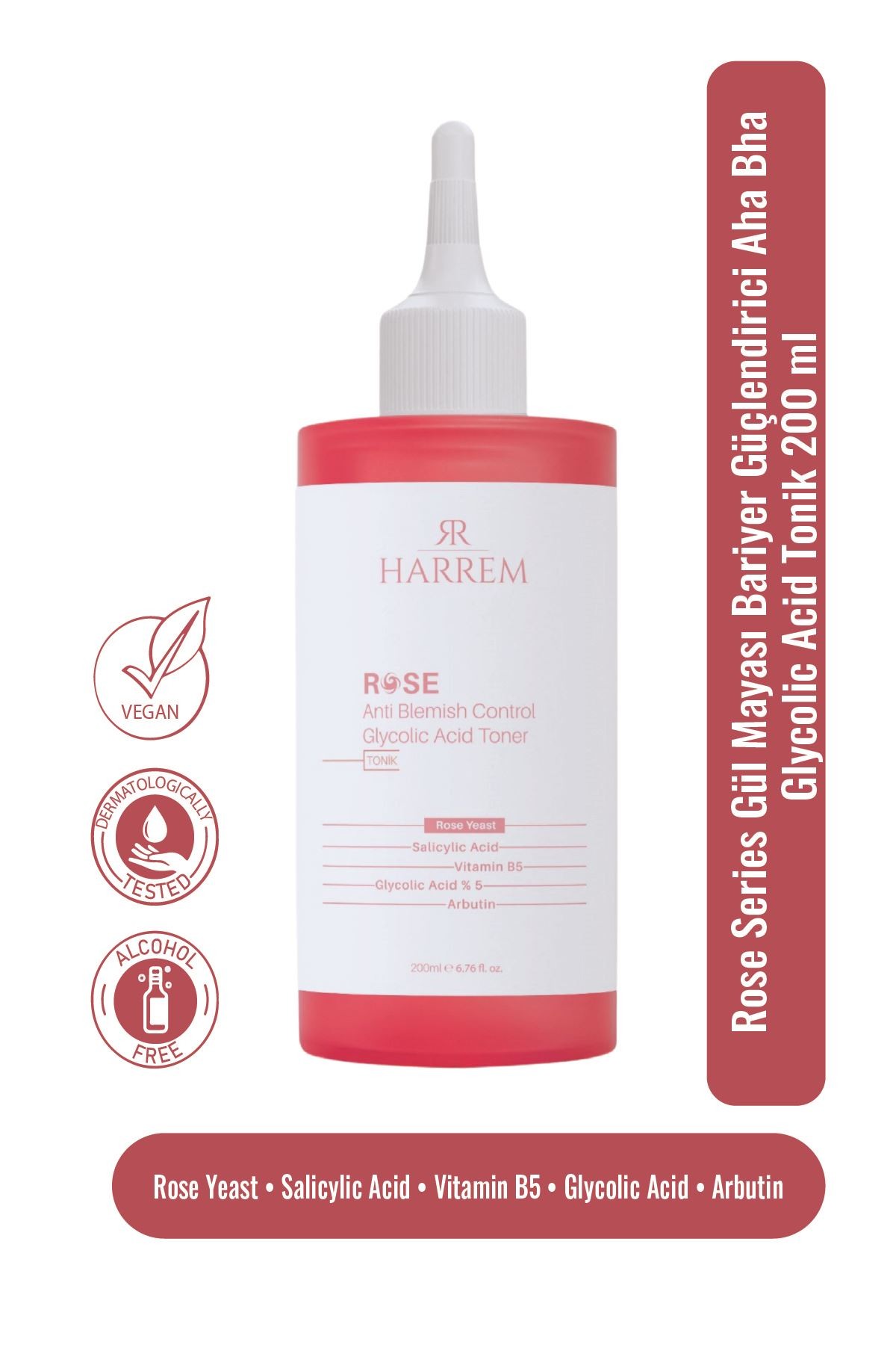 Rose Series Gül Mayası Bariyer Güçlendirici Aha Bha Glycolic Acid Tonik 200 ML