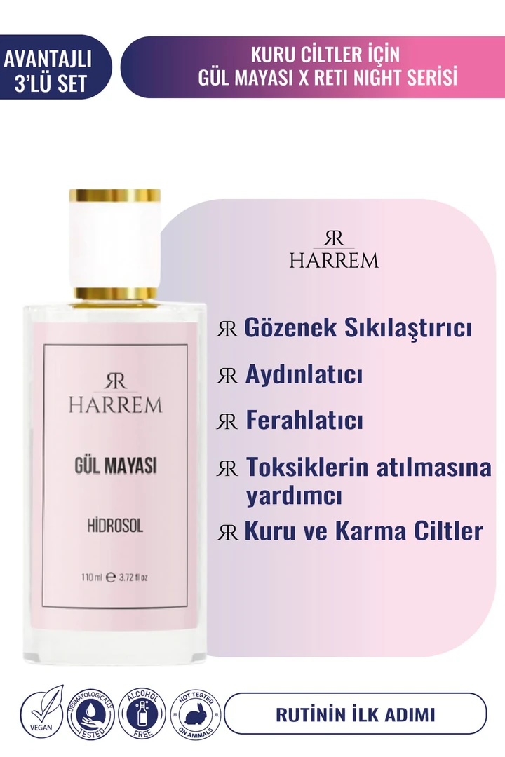 Reti-Night Serum & Reti-Night Krem & Gül Mayası Suyu Seti