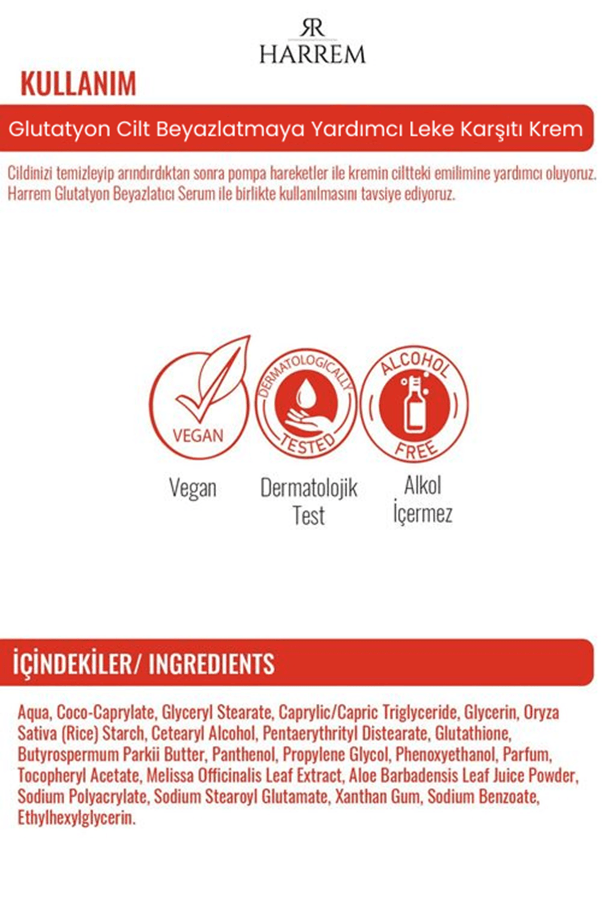 Glutatyon Cilt Beyazlatmaya Yardımcı ve Leke Karşıtı Hücre Yenileyici Krem