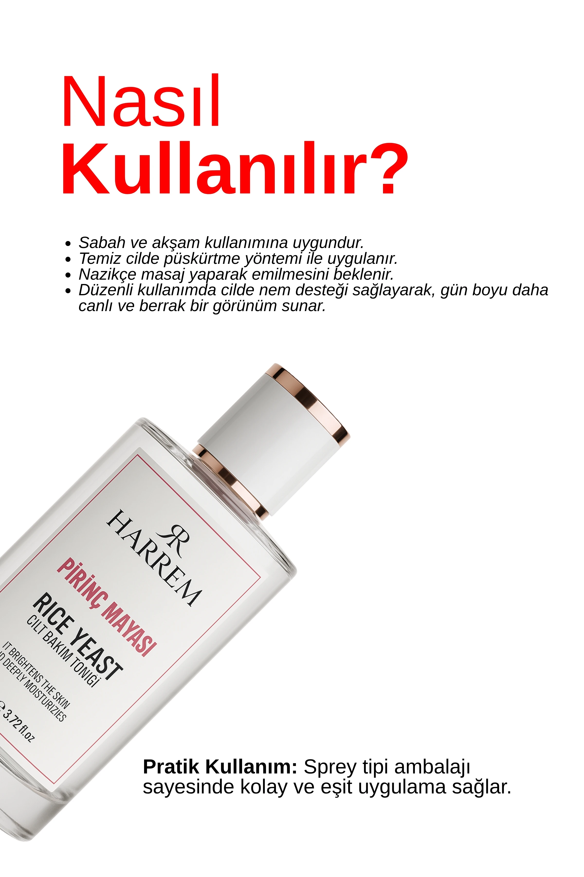 Pirinç Mayası Beyazlatıcı, Aydınlatıcı, Nemlendirici, Leke Karşıtı Tonik