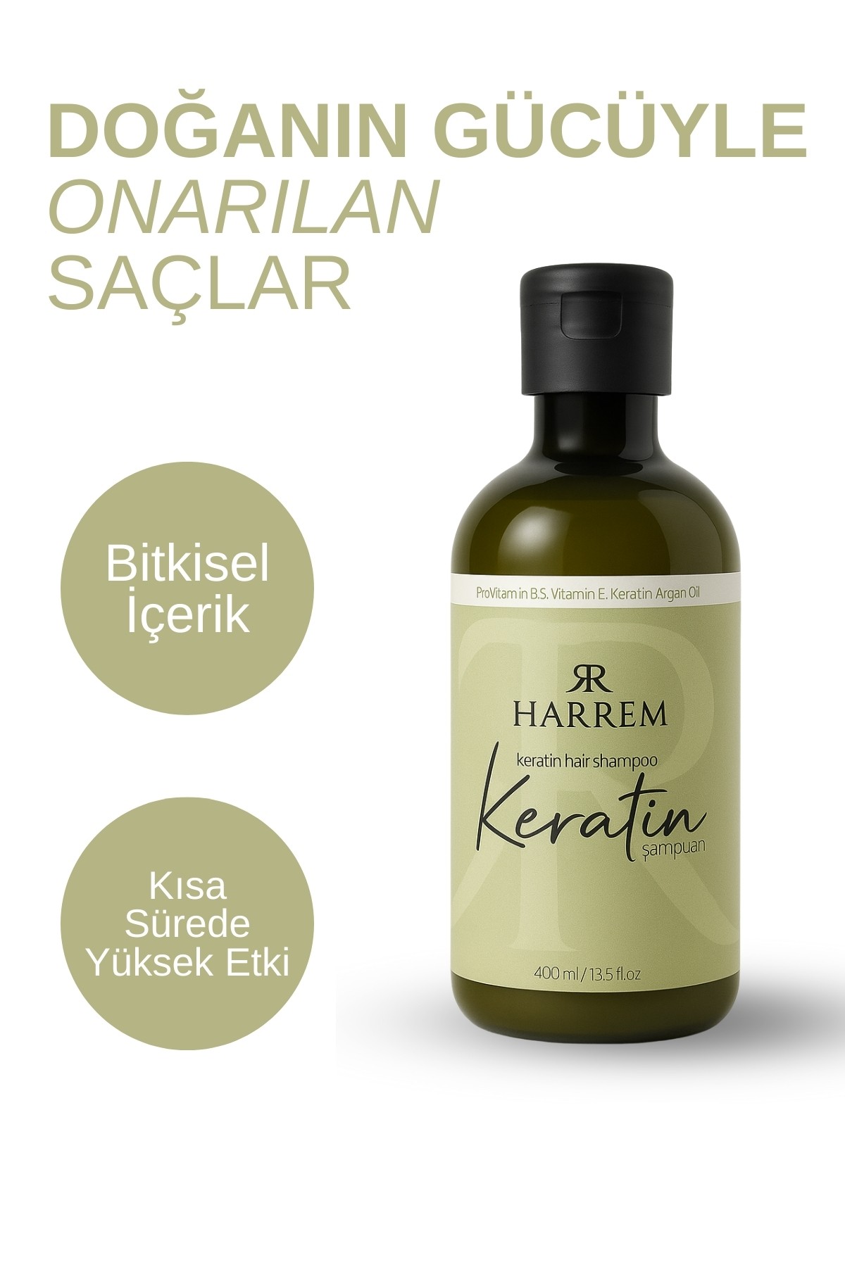 Onarıcı Etkili Keratin Şampuan – 400 ml | Dökülme Karşıtı, Parlak Saç