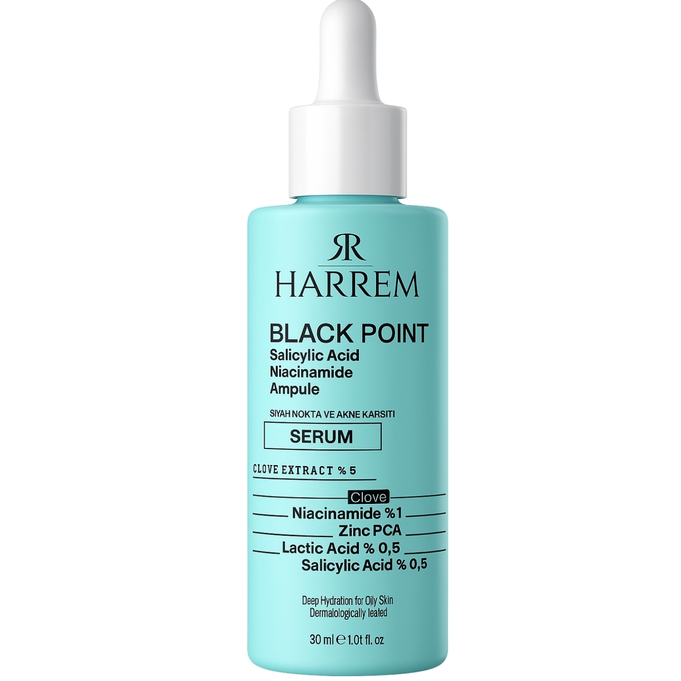 Akneli&Yağlı Cilt Tipleri İçin Niacinamide İçeren Cilt Bakım Serumu 30 ML Black P.int