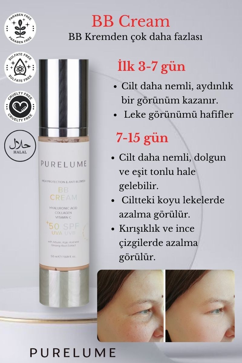 Kolajen Ve Arbutin Içerikli, Aydınlatıcı, Yaşlanma Ve Leke Karşıtı 50 Spf BB Krem 50 ml