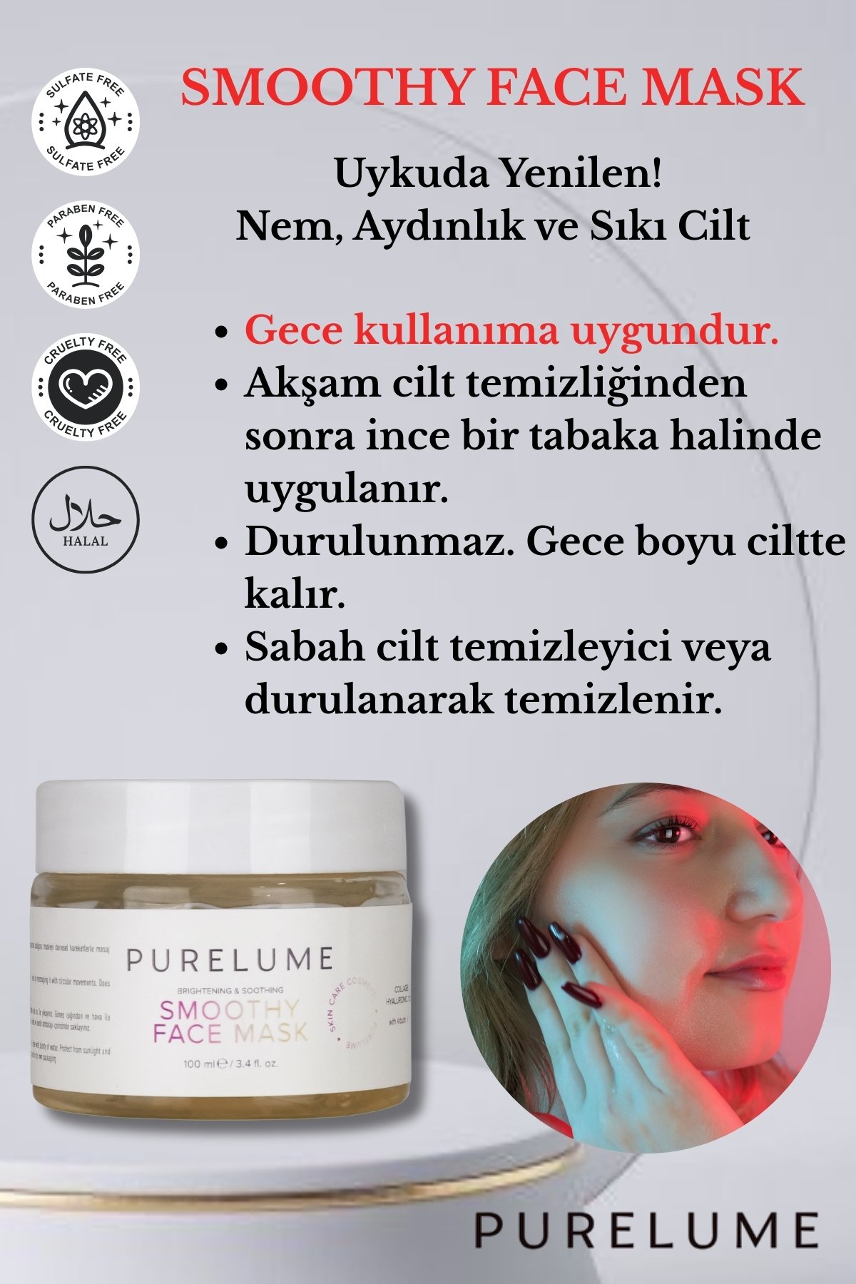 Gözenek Sıkılaştırıcı Leke Karşıtı Kolajen İçerikli Jel Maske 100 ml