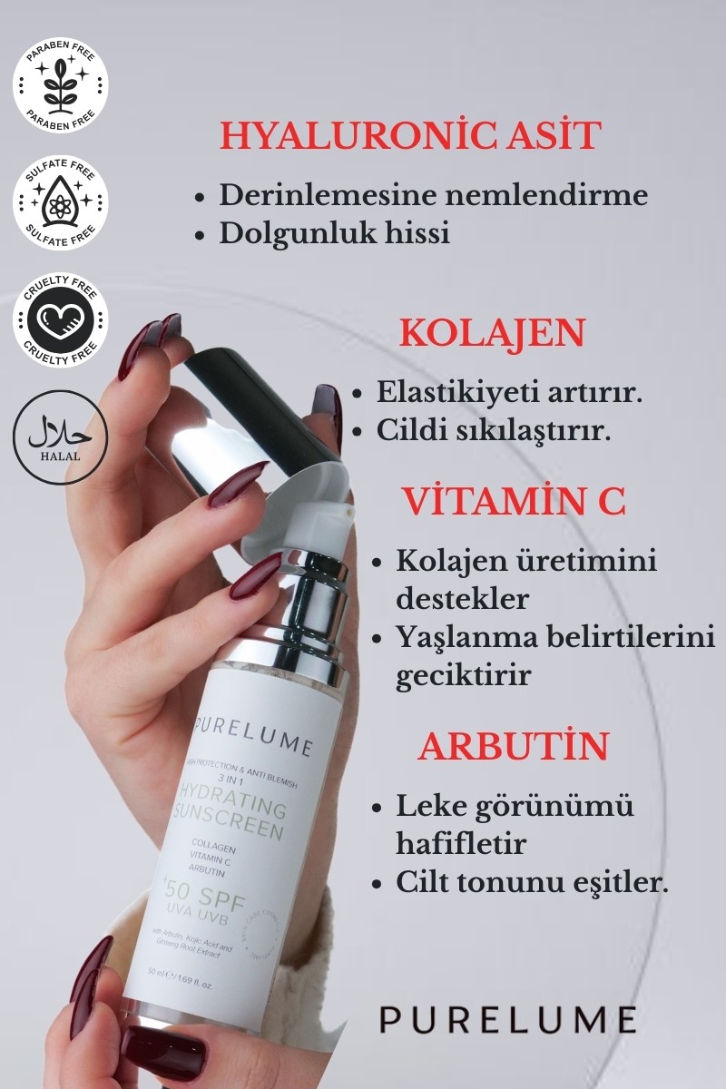 Kolajen Ve Arbutin Içerikli, Aydınlatıcı, Yaşlanma Ve Leke Karşıtı Güneş Kremi 50 Spf