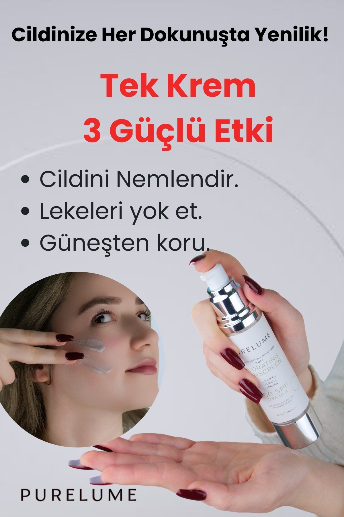 Kolajen Ve Arbutin Içerikli, Aydınlatıcı, Yaşlanma Ve Leke Karşıtı Güneş Kremi 50 Spf