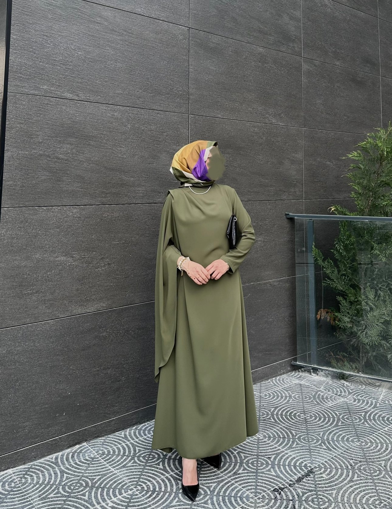 ASKER YEŞİLİ DAMLA ELBİSE