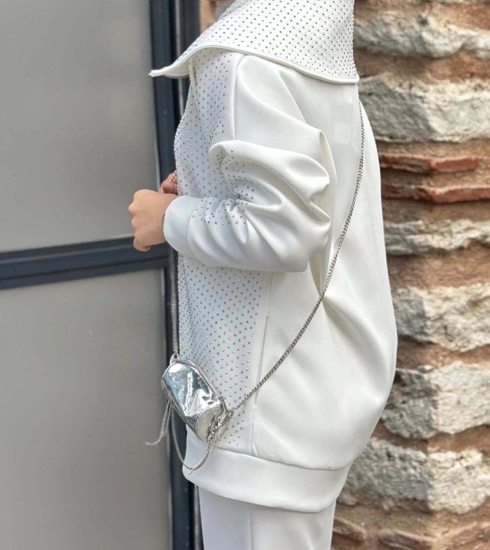 SCUBA TAŞLI BEYAZ  CEKET