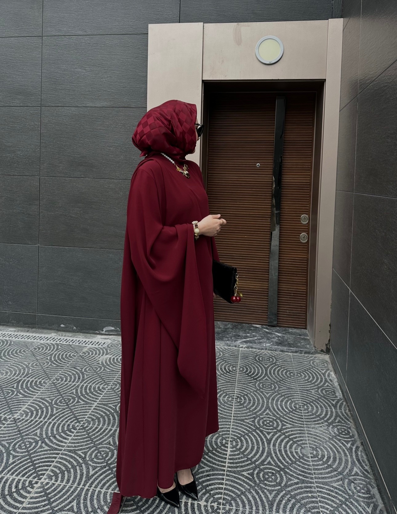 BORDO DAMLA ELBİSE