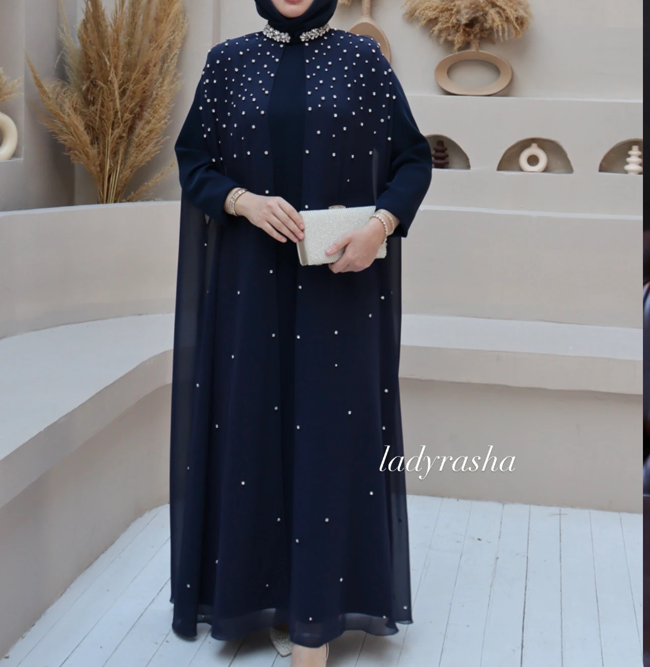 LACİVERT PARLA ELBİSE